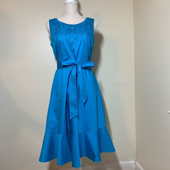 Talbots Dresses & Skirts - talbot’s blue embroidered sleeveless dress 🍀